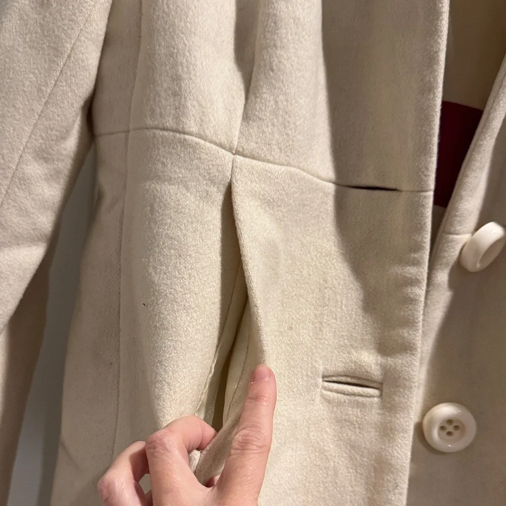 J. Crew Cream Wool winter Coat - Picture 7 of 9